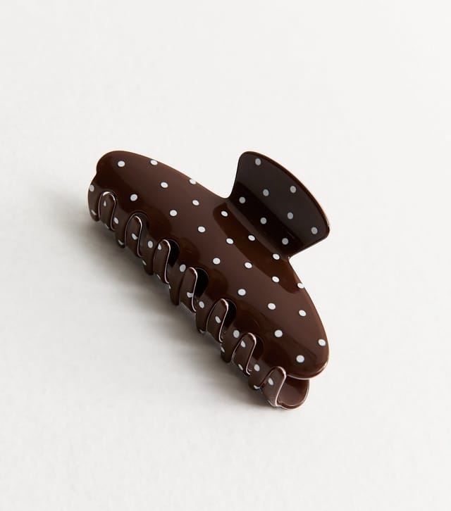 New Look Brown Polka Dot Hair Claw Clip New Look - 3