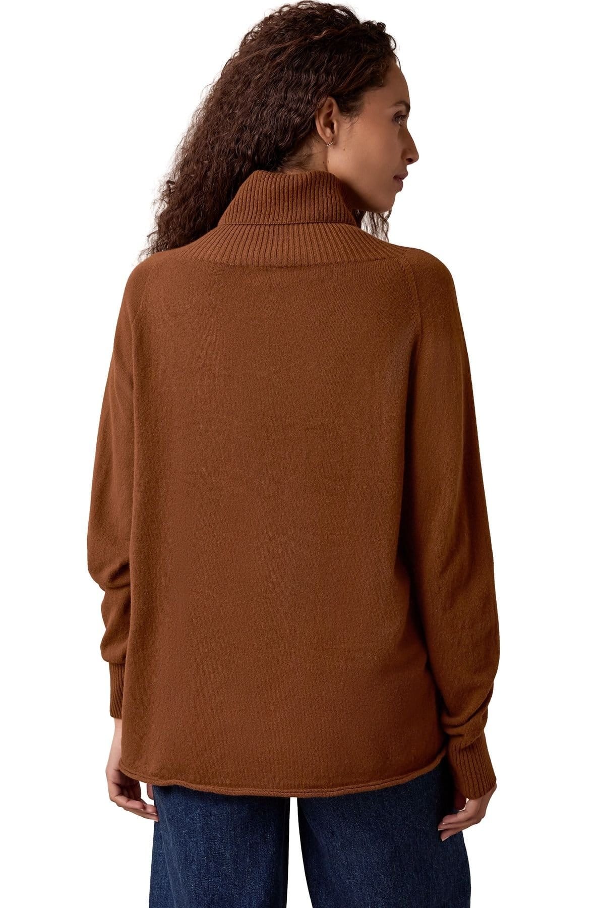 Celtic & Co Celtic & Co Women's Supersoft Slouchy Turtle Neck Sweater in Walnut - 4
