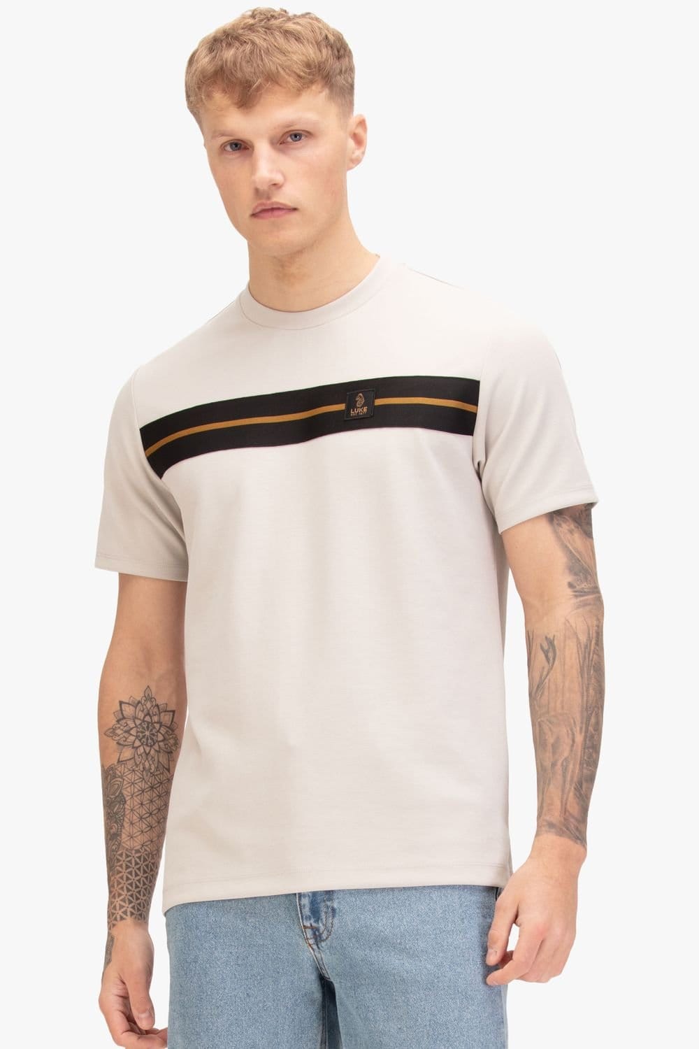 Luke 1977 Men's Hopkins 1000 T-shirt in Light Grey