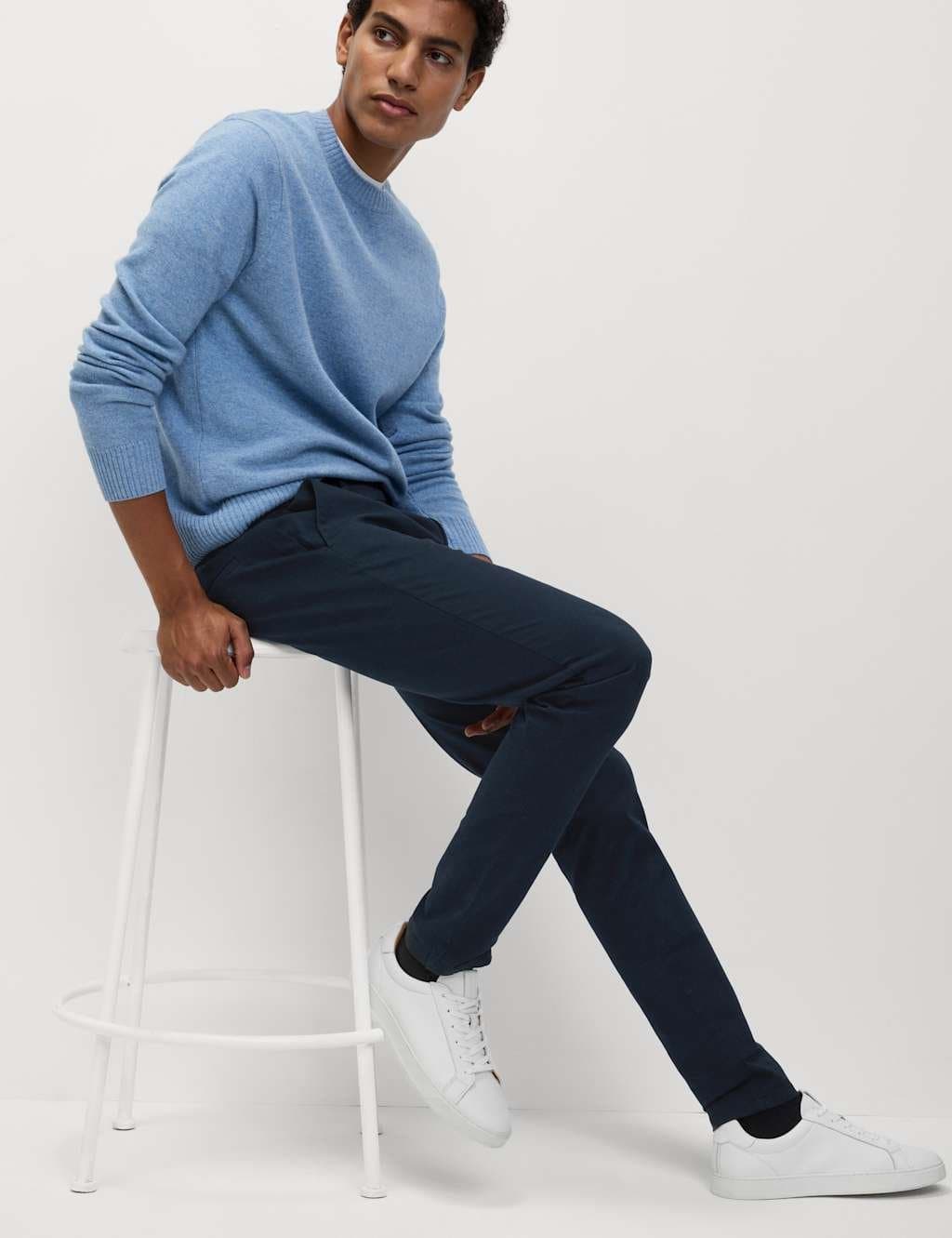 Marks & Spencer M&S Skinny Fit Stretch Chinos Navy