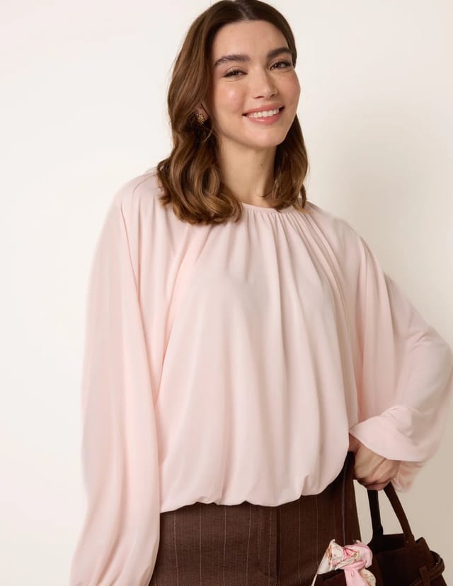 Blue Vanilla Batwing Puffball Blouse - 3