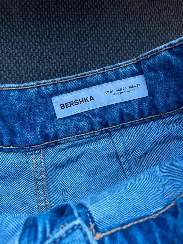 Bershka Bershka Denim Pleated Mini Skort