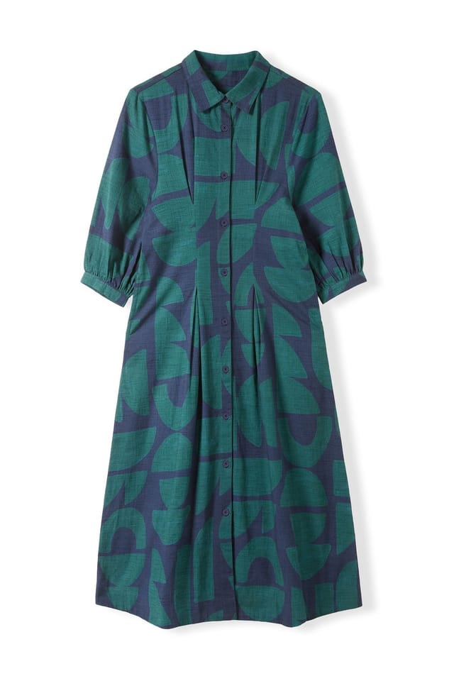 Celtic & Co Celtic & Co Women's Pleat Detail Shirt Dress in Mid Navy - 2