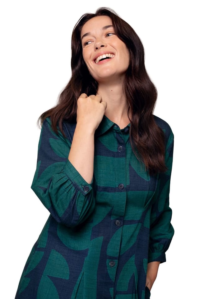 Celtic & Co Celtic & Co Women's Pleat Detail Shirt Dress in Mid Navy - 3