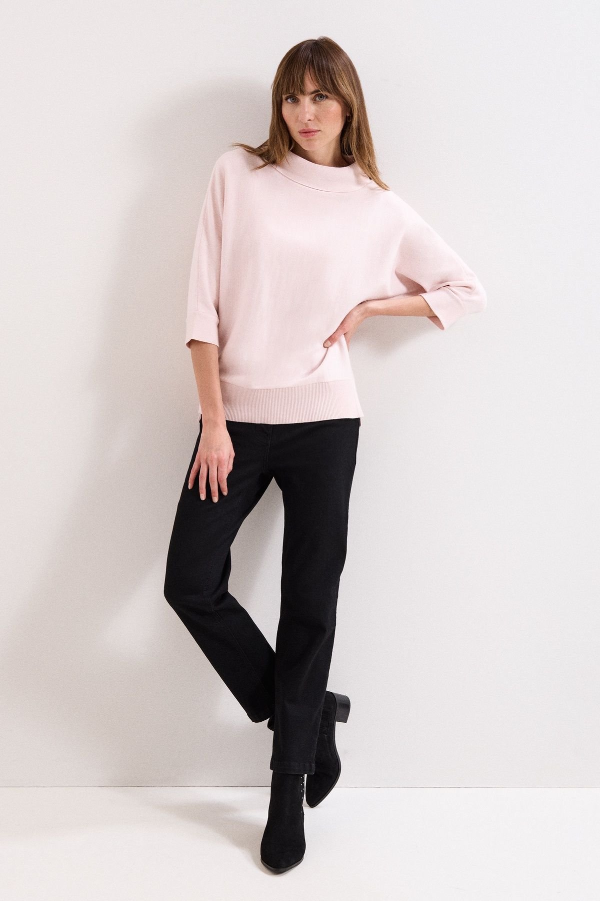 Phase Eight Phase Eight Women's Salima Knit 3/4 Sleeve Sweater in Pale Pink - 3