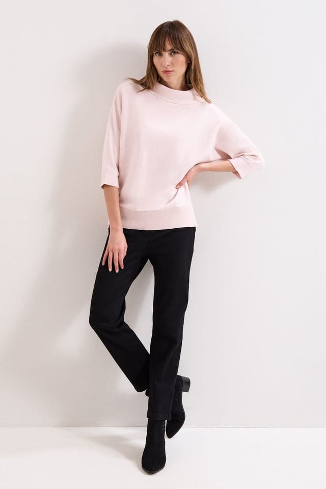 Phase Eight Phase Eight Women's Salima Knit 3/4 Sleeve Sweater in Pale Pink - 3