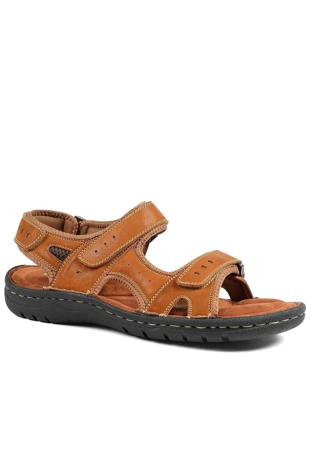 Pavers Pavers Men's Leather Dual Fit Sandals in Tan