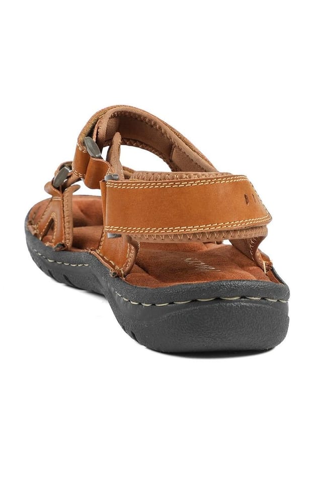 Pavers Pavers Men's Leather Dual Fit Sandals in Tan - 3