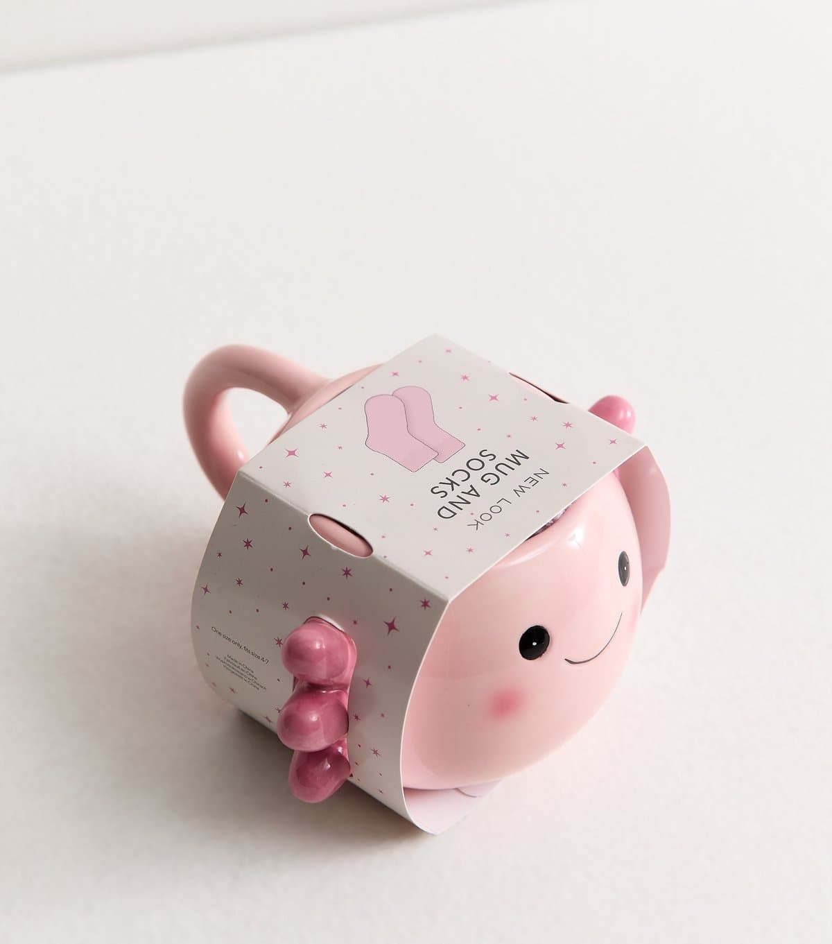 New Look Pink Axolotl Mug and Fluffy Socks Set New Look