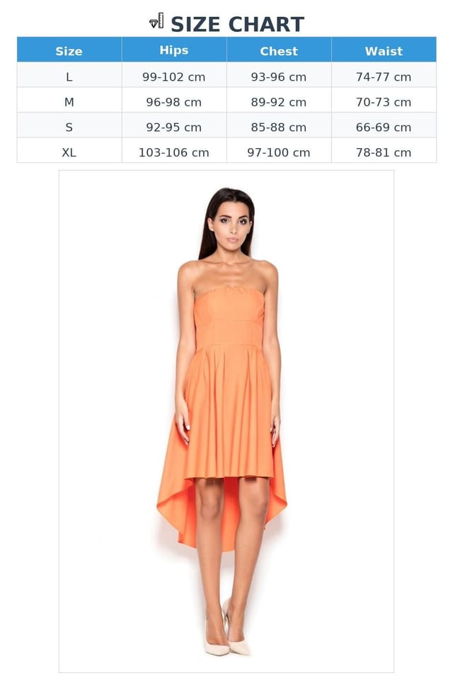 Love Lace Love Lace Women's Asymmetrical Strapless Dress with Elastic in Orange - 3