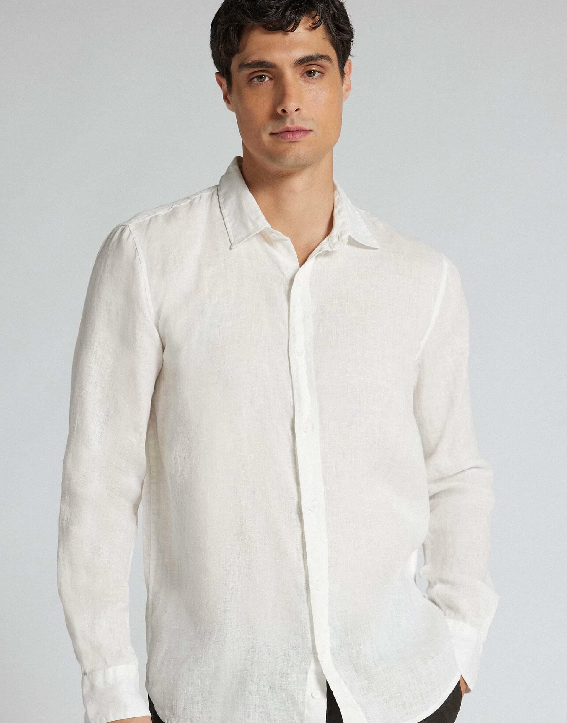 ASOS Intimissimi White Linen Long-Sleeve Shirt
