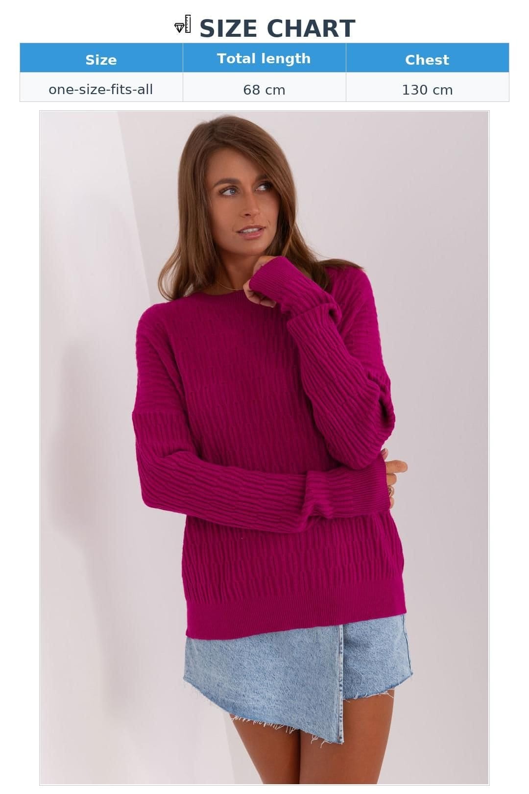 Love Lace Love Lace Women's Variegated Round Neck Long Sleeve Sweater Style 185721 in Violet - 4