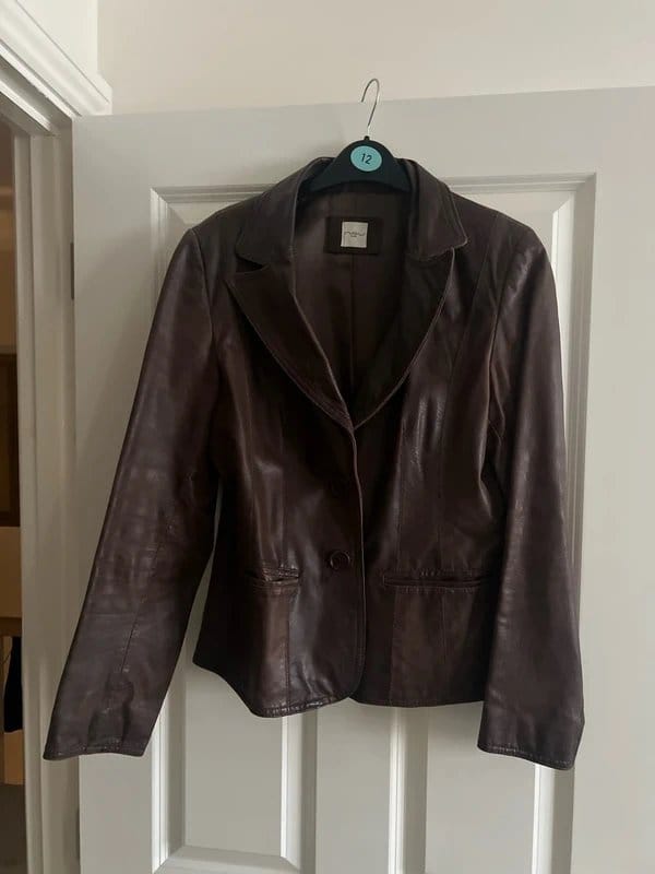 New Look Brown Leather Blazer