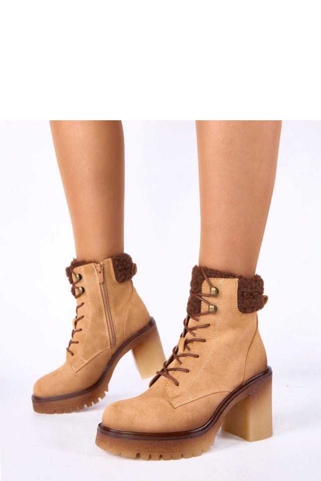 Love Lace Love Lace Women's Alona Fur Lined Ankle Boots with Stable Heel for Winter in Beige - 2