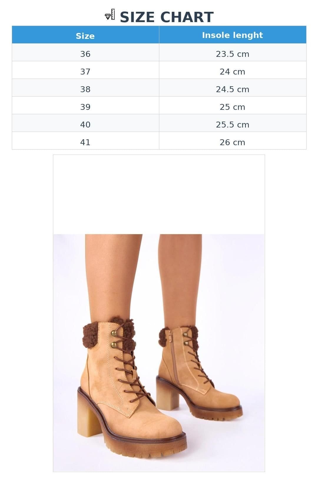 Love Lace Love Lace Women's Alona Fur Lined Ankle Boots with Stable Heel for Winter in Beige - 4