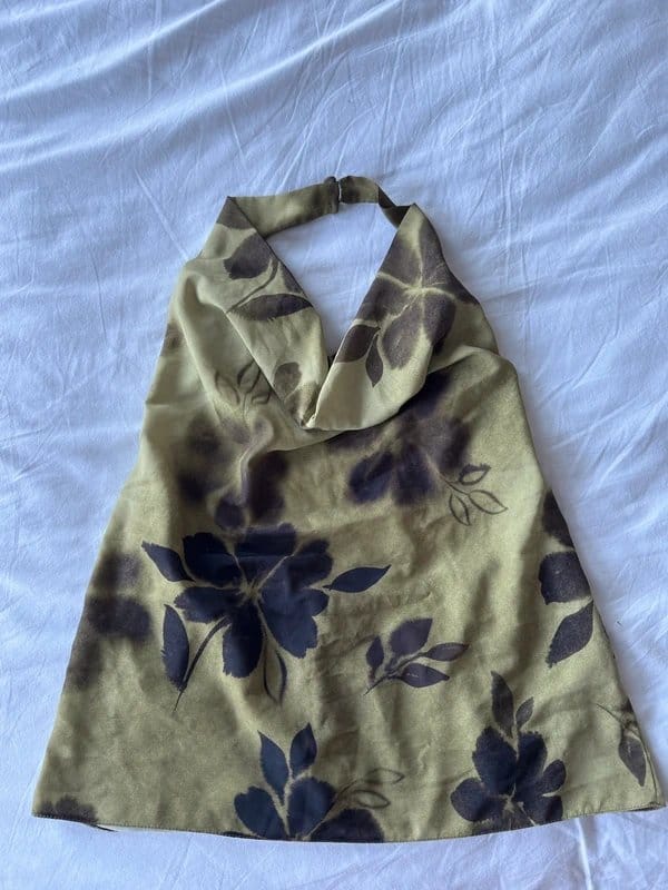 ASOS Brown and Green Floral Halter Neck Top