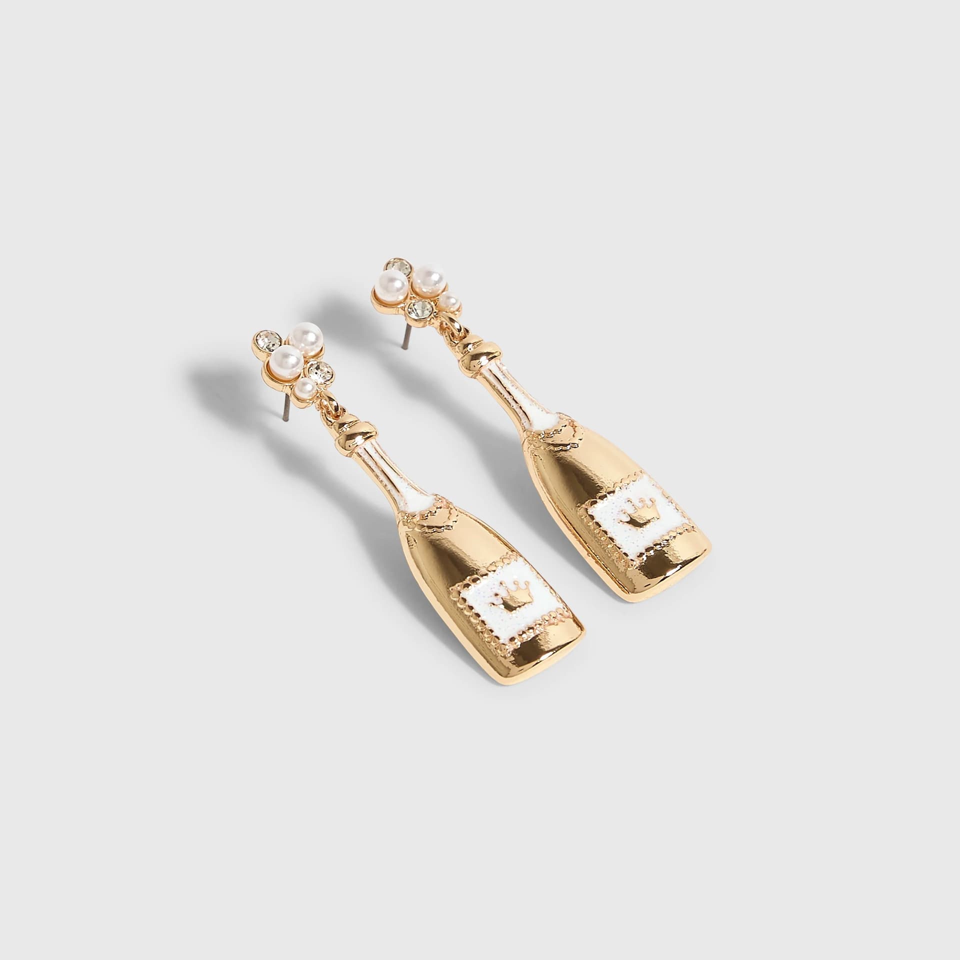 River Island River Island Womens Gold Christmas Champagne Earrings