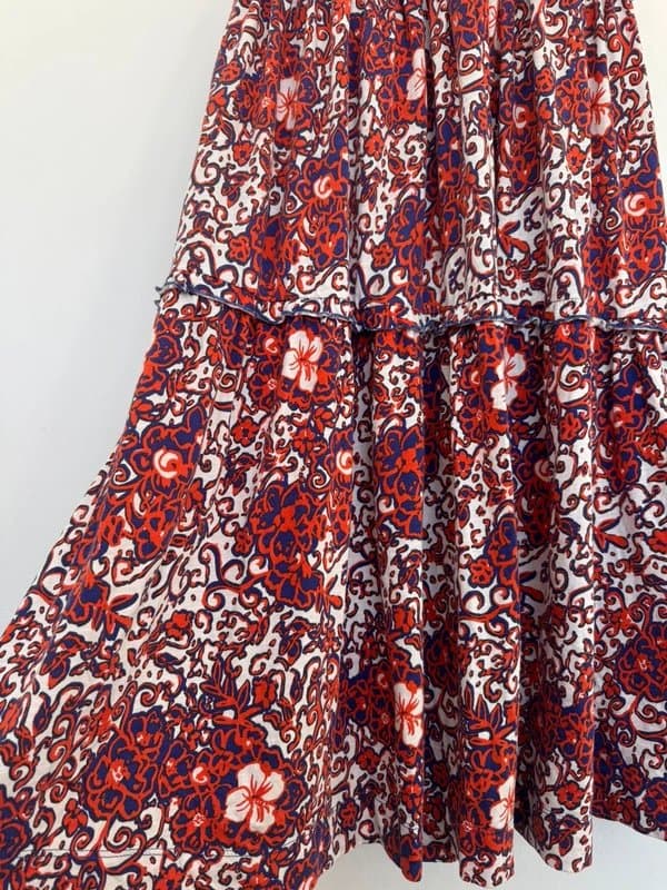 ME+EM ME+EM Batik-floral smocked-waist cotton-jersey midi dress