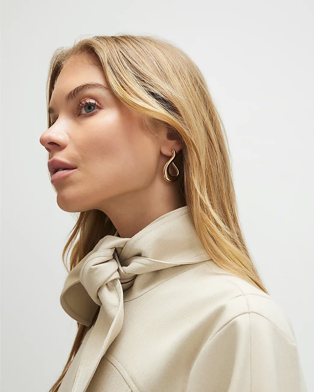 River Island River Island Womens Gold Abstract Hoop Earrings