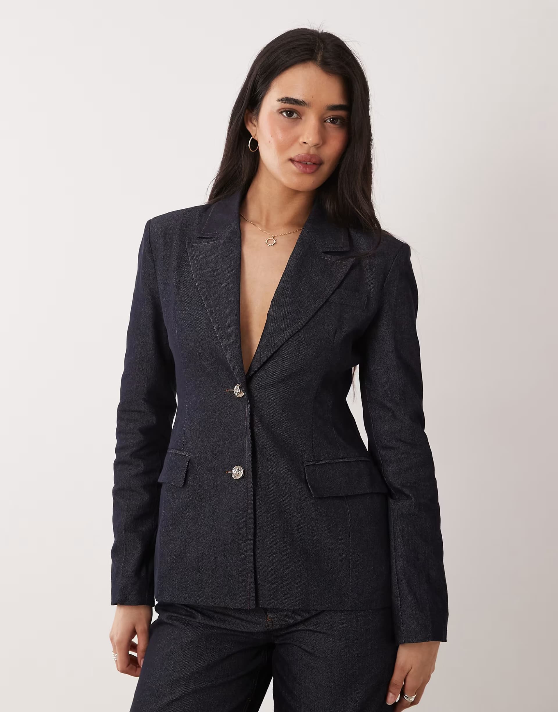 ASOS Glamorous cinched blazer in dark indigo co-ord
