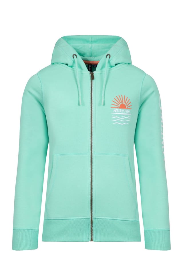 Weird Fish Weird Fish Women's Cyra Graphic Full Zip Hoodie in Light Green - 2