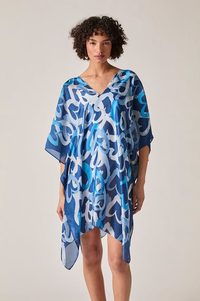 James Lakeland James Lakeland Women's Blue Heart Print Kaftan - 3
