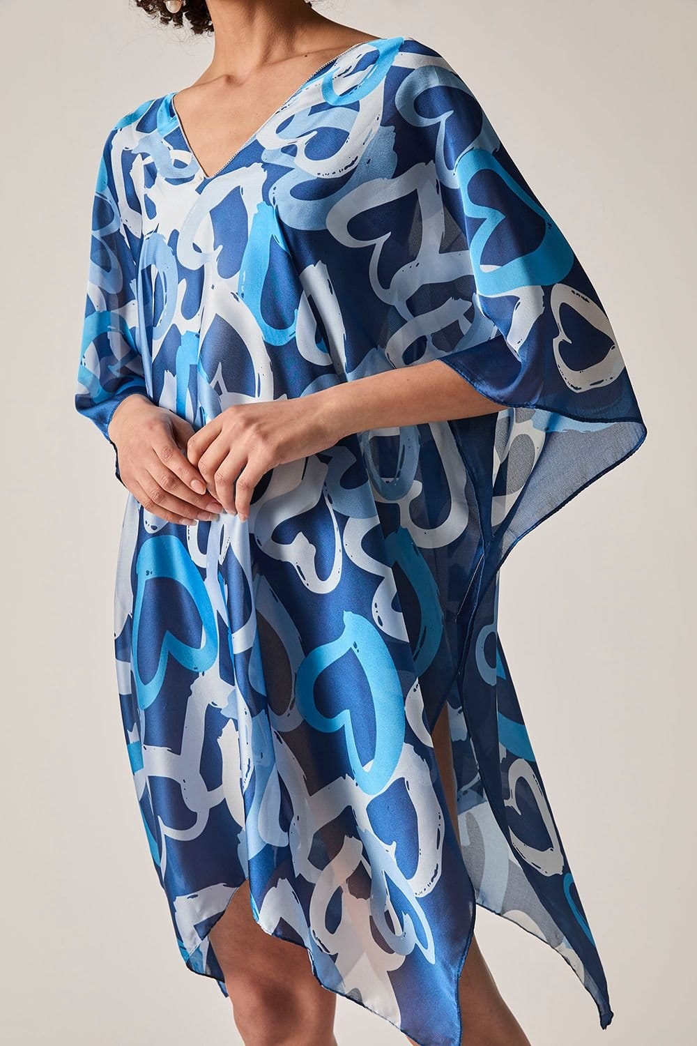 James Lakeland James Lakeland Women's Blue Heart Print Kaftan - 4