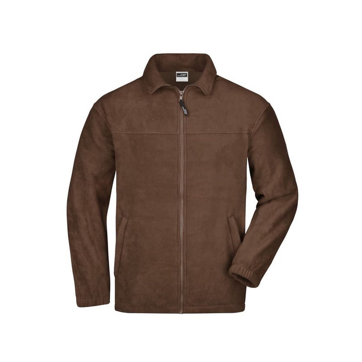 James and Nicholson James and Nicholson Men's Full Zip Fleece Jacket in Brown