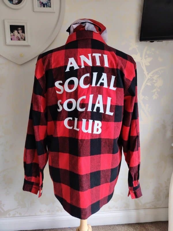 Anti Social Social Club Anti Social Social Club Red Buffalo Check Flannel Shirt ASSC