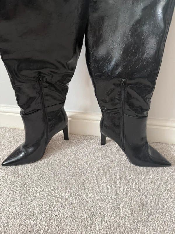 ASOS Knee High Faux Leather Boots
