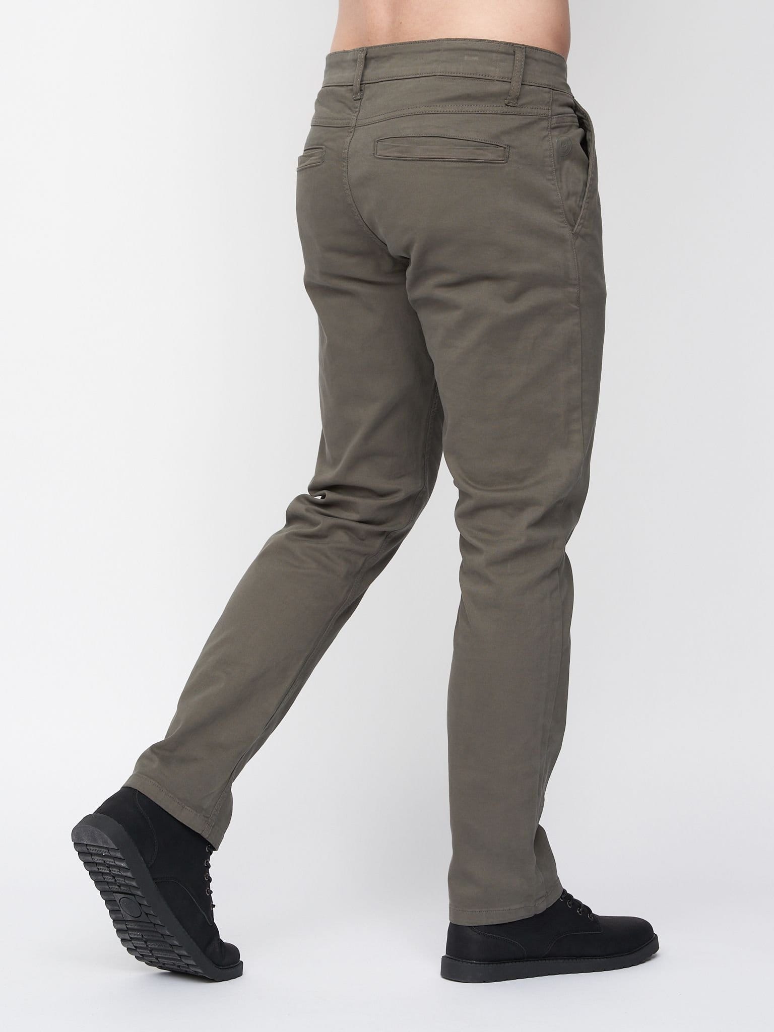 Duck&Cover Duck&Cover Moretor Men's Slim-Fit Lightweight Stretch Canvas Chinos with Secure Penny Pocket in Olive - 4