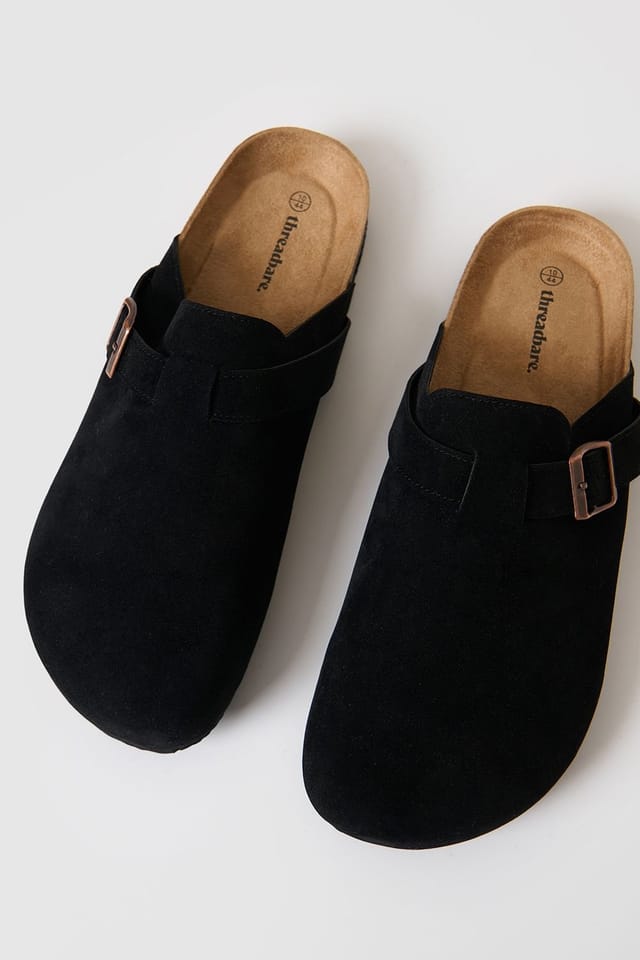 Threadbare threadbare Men's Faux Suede Mule Sandals in Black - 3