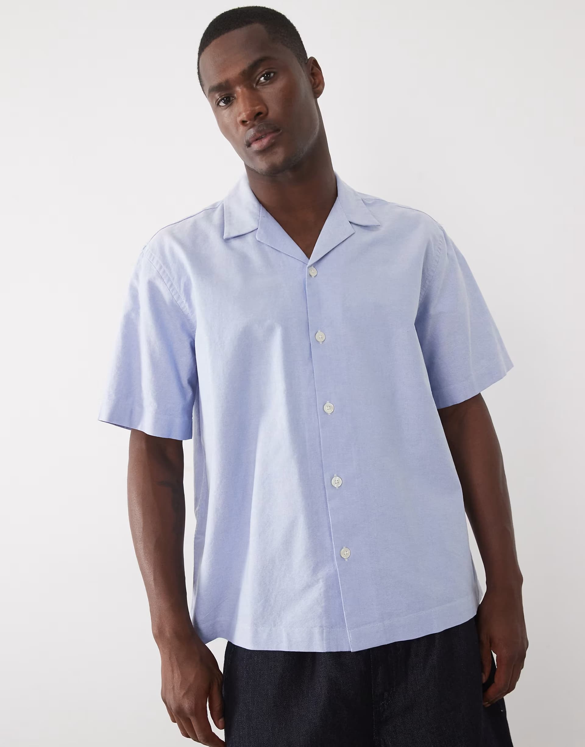 ASOS ASOS Light Blue 100% Cotton Short Sleeve Shirt