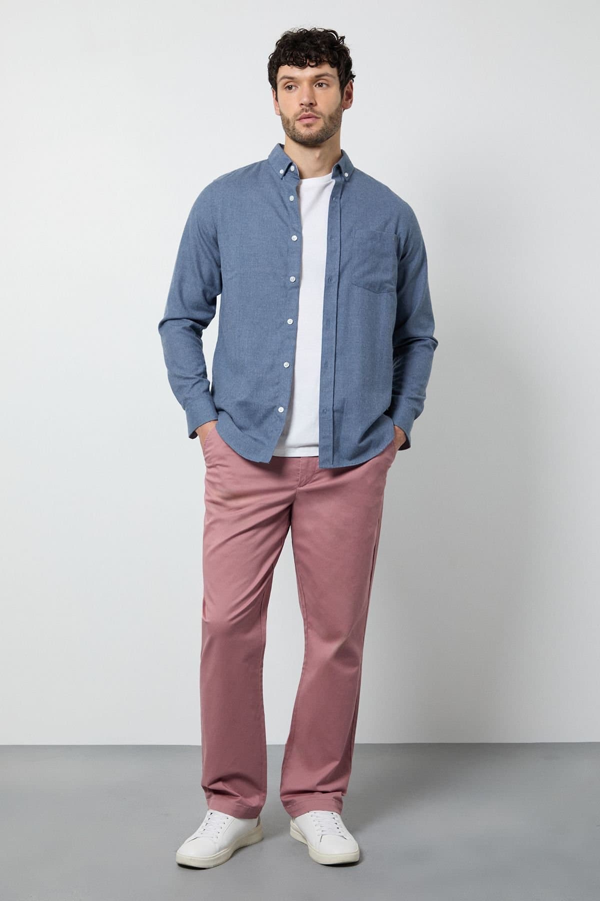 Maine Maine Men's Pink Premium Chino Trousers