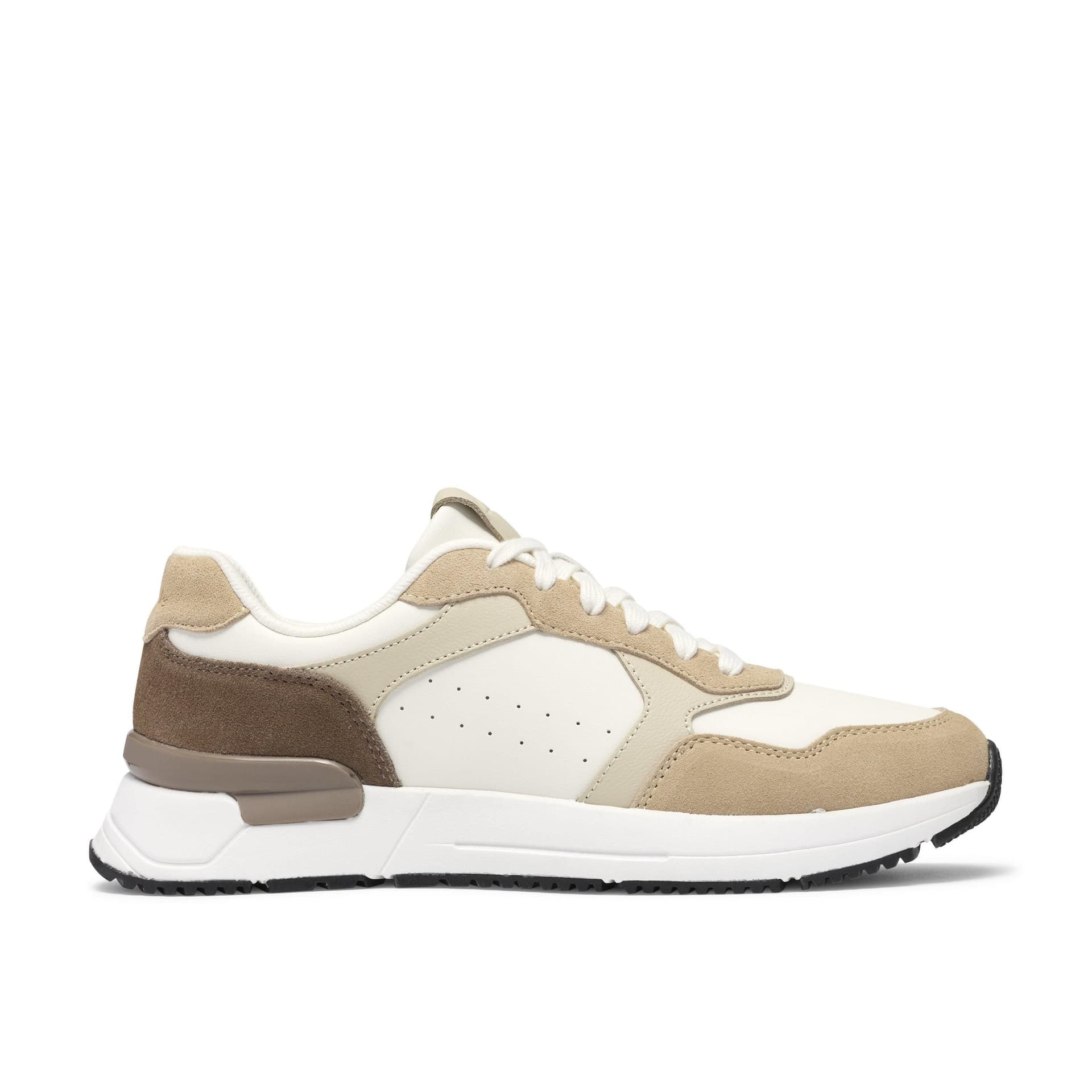 Clarks Clarks Men's Brayford Run Sand Combination Trainers in Beige