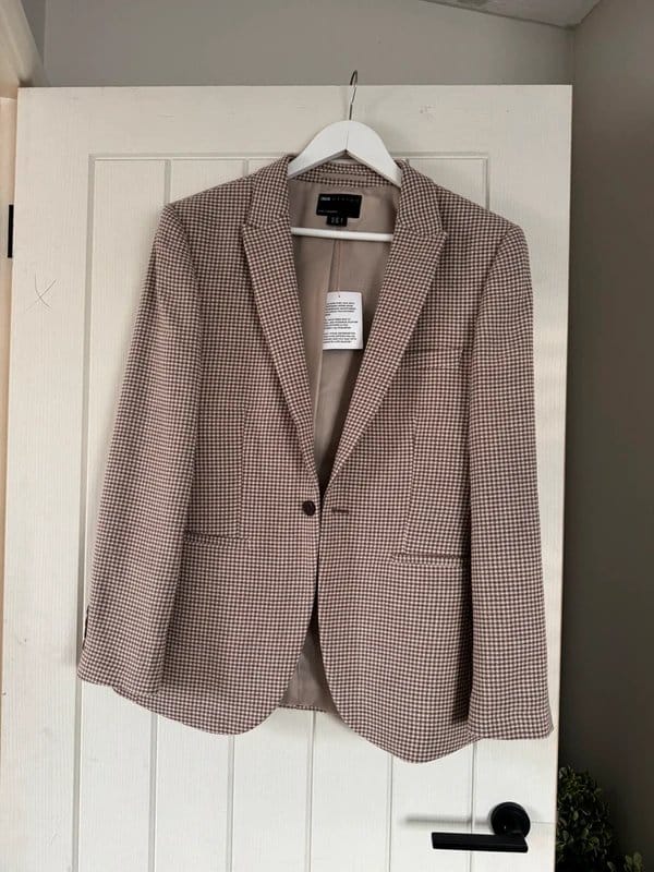ASOS Design Brown & Beige Check Blazer For Men