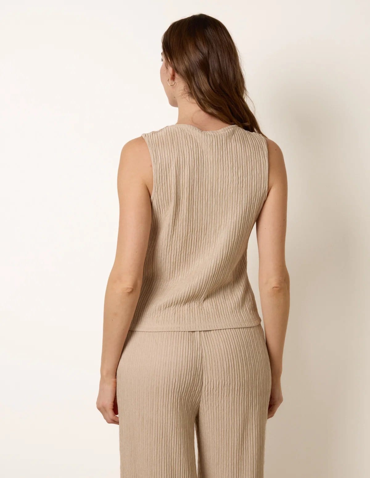 Blue Vanilla Crew Neck Button Through Vest - 4