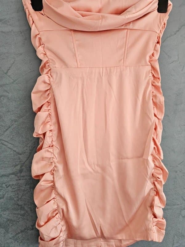 Oh Polly Oh Polly Cap Ferrat strapless satin mini dress in blush