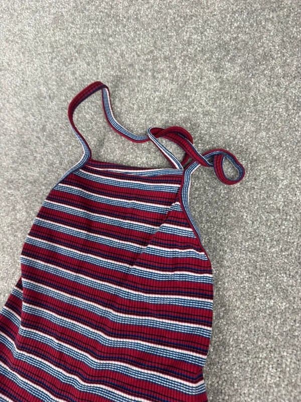 ASOS ASOS Striped Backless Halter Neck Playsuit Size 8
