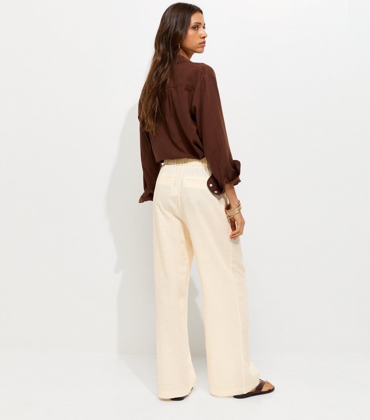 New Look Women's White Linen Rich Tailored Trousers New Look - 4