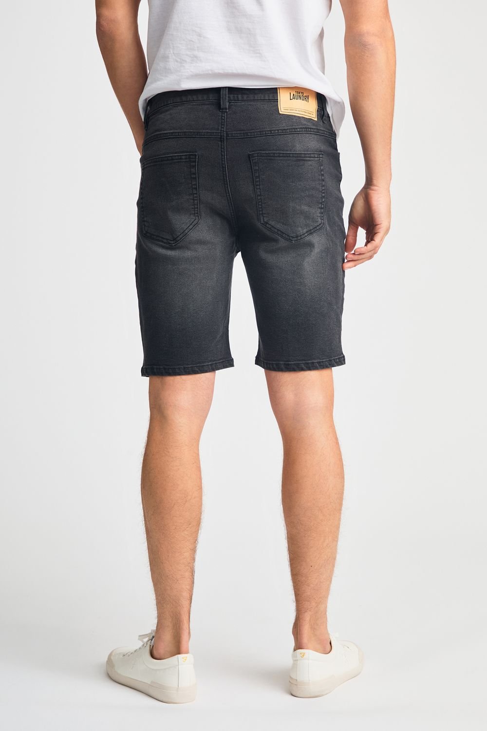Tokyo Laundry Tokyo Laundry Men's Cotton Blend Regular-Fit Denim Shorts in Black - 2
