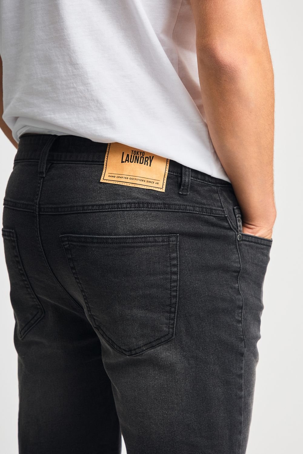 Tokyo Laundry Tokyo Laundry Men's Cotton Blend Regular-Fit Denim Shorts in Black - 4