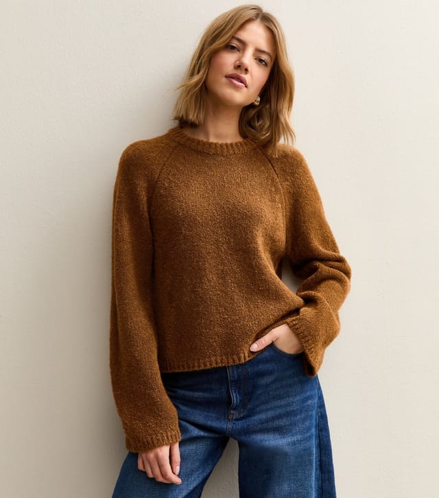 New Look Women's Tan Wide Sleeve Raglan Jumper New Look - 2