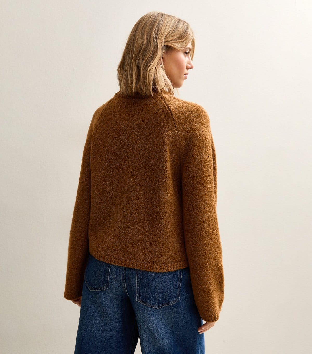 New Look Women's Tan Wide Sleeve Raglan Jumper New Look - 4