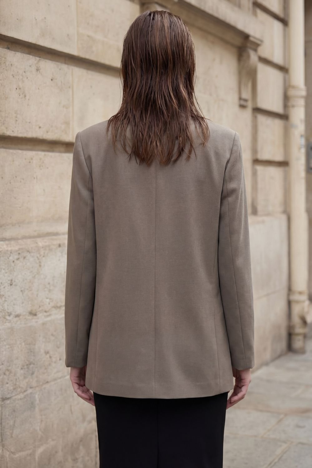 MyFashion MyFashion Women's Buttoned Blazer Jacket in Khaki - 2