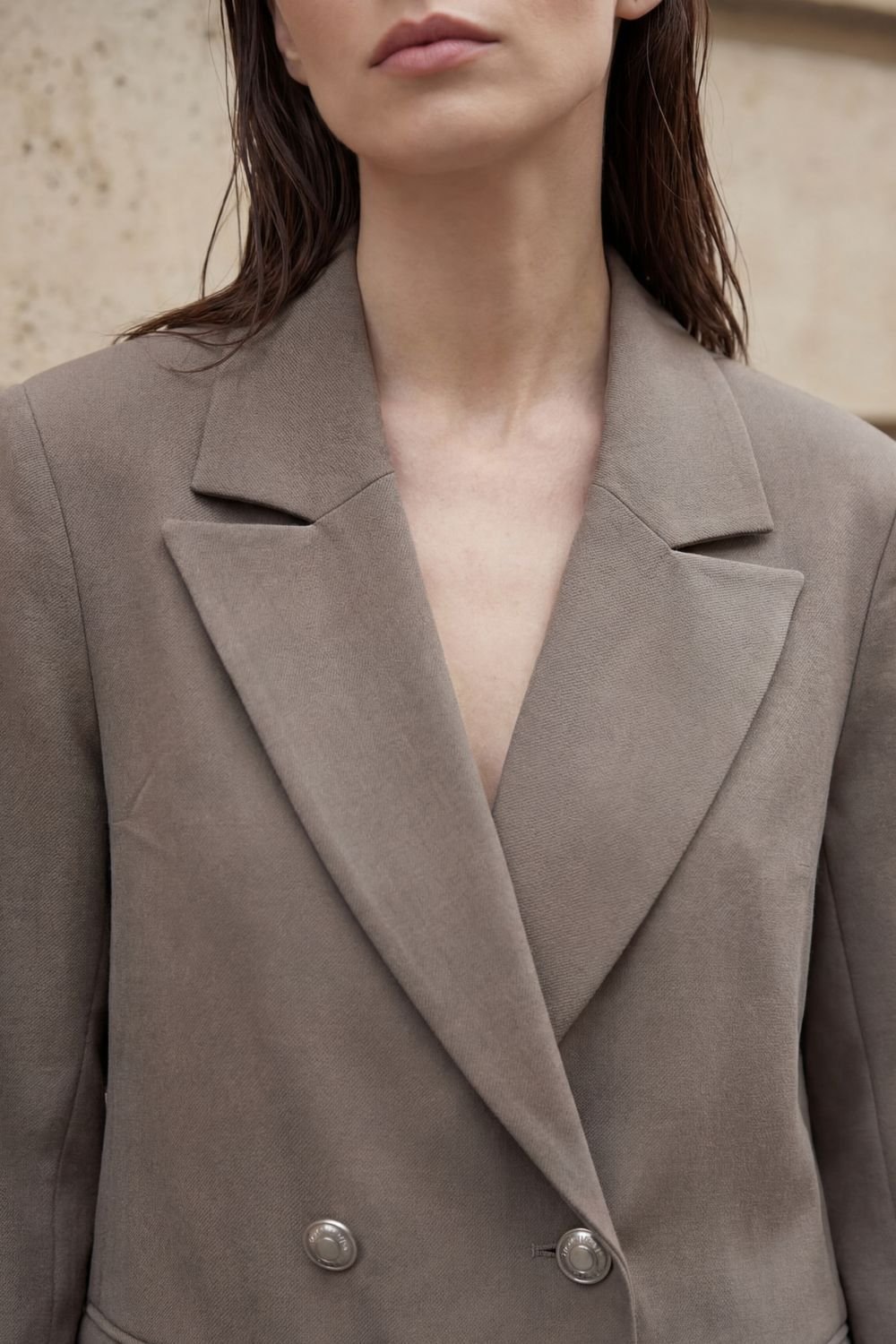 MyFashion MyFashion Women's Buttoned Blazer Jacket in Khaki - 4