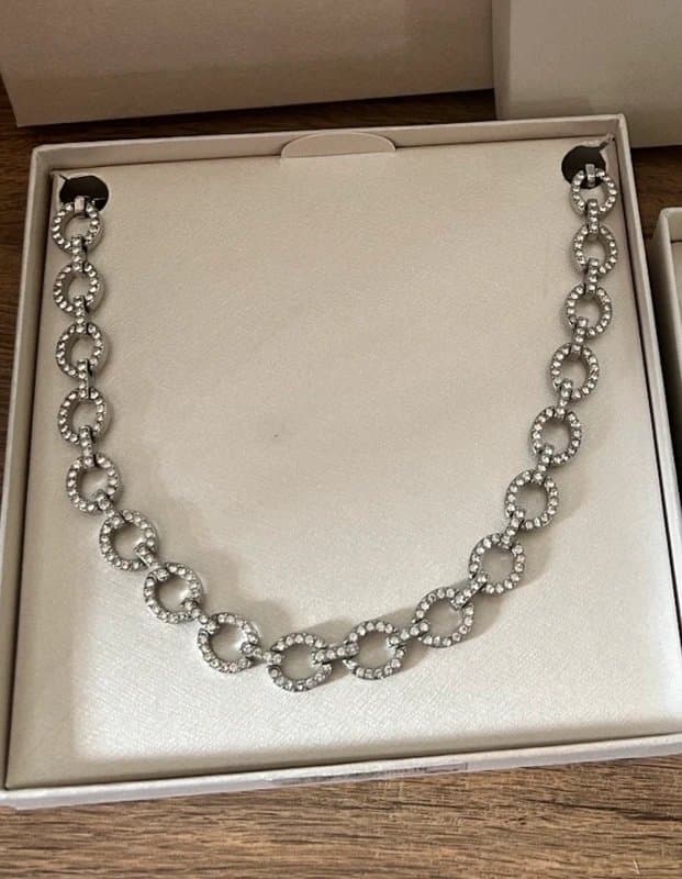 Next NEXT Occasionwear silver circle diamante jewellery set - necklace & bracelet bridal wedding