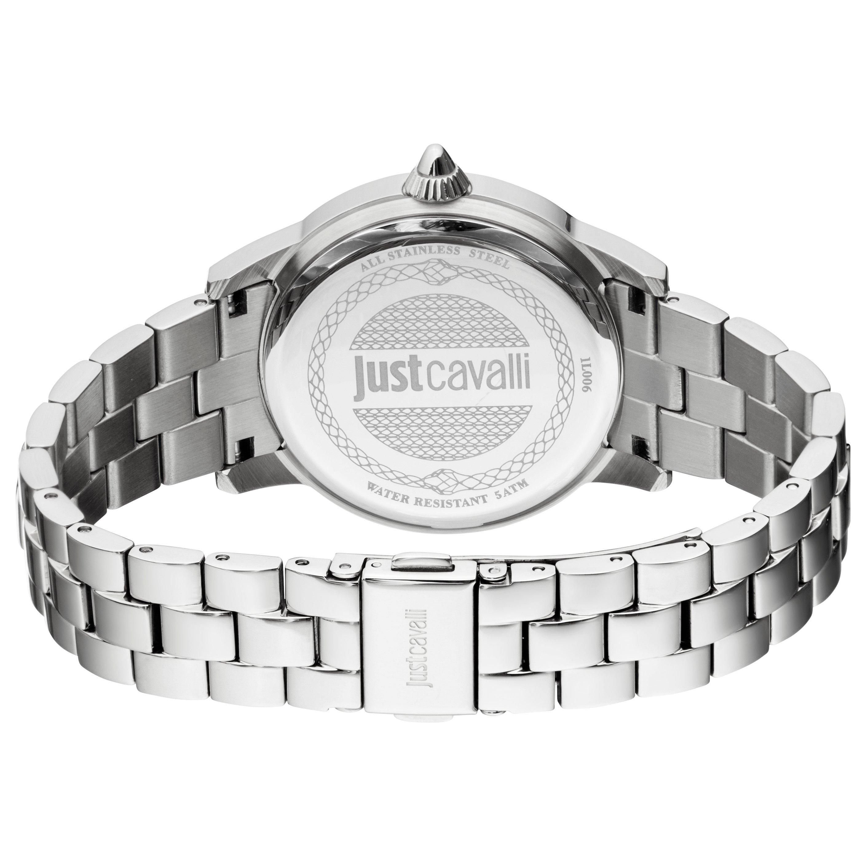 Just Cavalli Just Cavalli Women's Logo Mohair Ice Blue Dial Stainless Steel Watch in Silver - 2