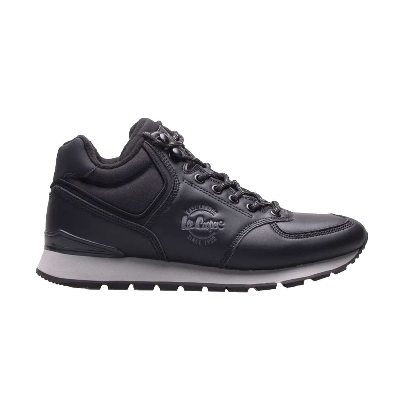 Lee Cooper Lee Cooper Black Leather Trainers for Men