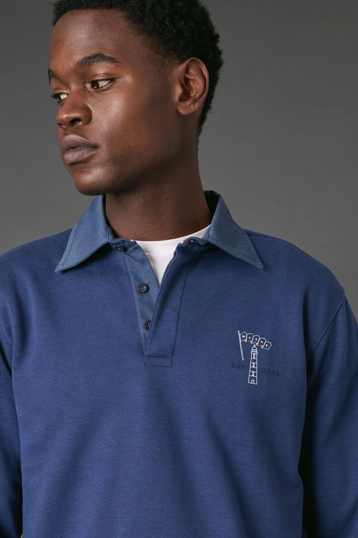 Maine Maine Men's Navy Lighthouse Rugby Top - 4